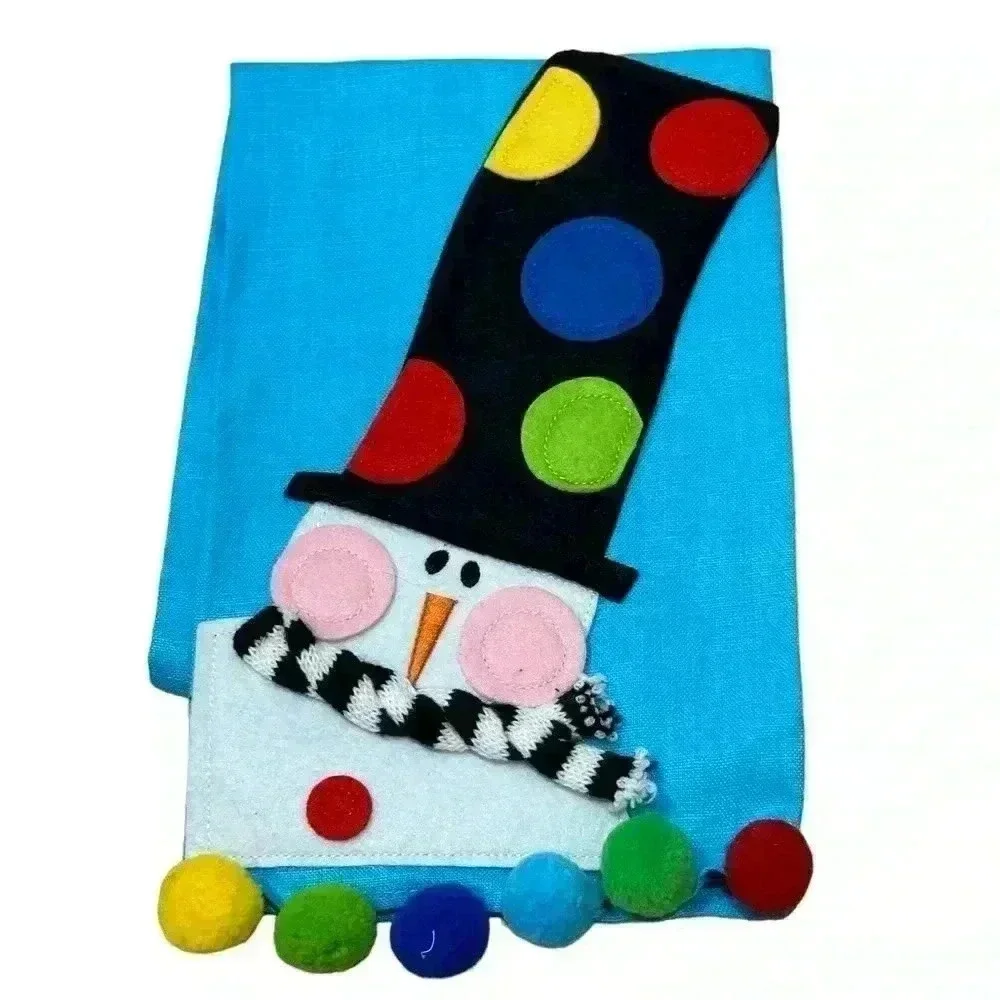 Snowman 100% Linen Kitchen Towel